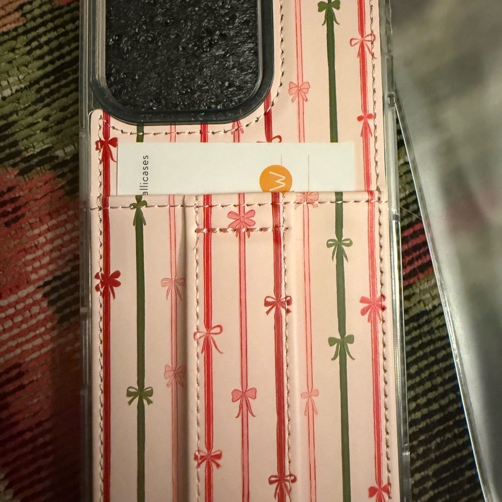 Patterned Phone Case with Pink and Green Stripes - Picture 3 of 6